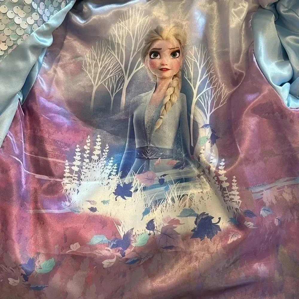Disney Frozen II Elsa Iridescent Sequin Jacket Size Girls Large 10-12 - Picture 3 of 9
